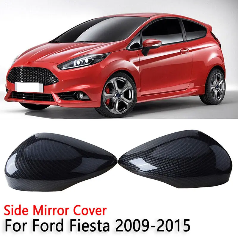 1 Pair ABS Carbon Fiber Look Car Rearview Mirror Cover Cap For Ford Fiesta MK7 2008 2009 2010 2011 2012 2013 2014 2015 2016 2017