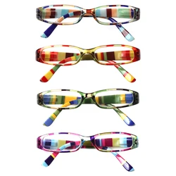 Henotin-gafas de lectura con bisagras para mujer, lentes de lectura de alta calidad, con marco pequeño y estampado fresco, supertransparentes, a la moda