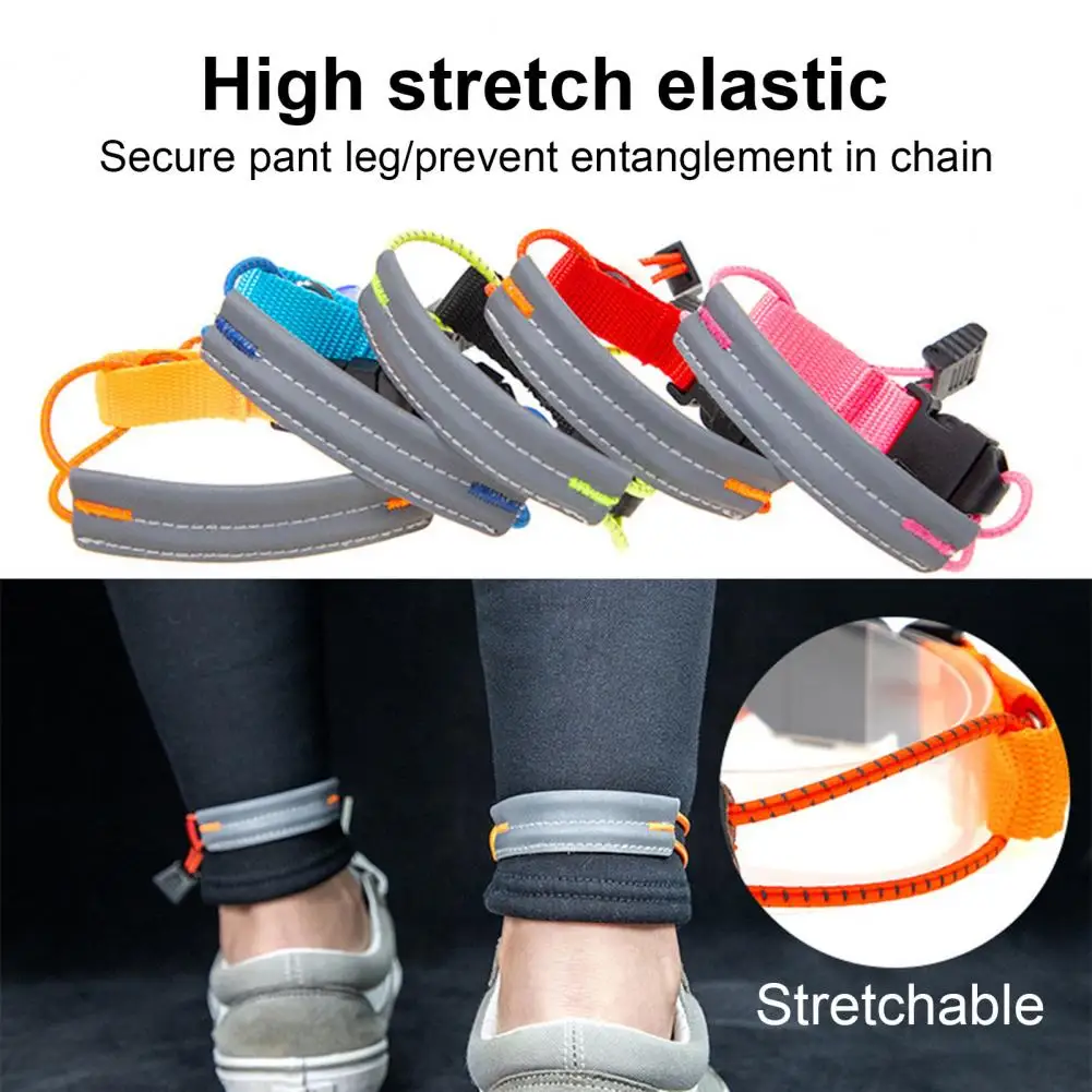 Biking Trousers Band Reflective Cycling Leg Bands High Visibility Adjustable Ankle Straps Elastic Night Running Safety for Men