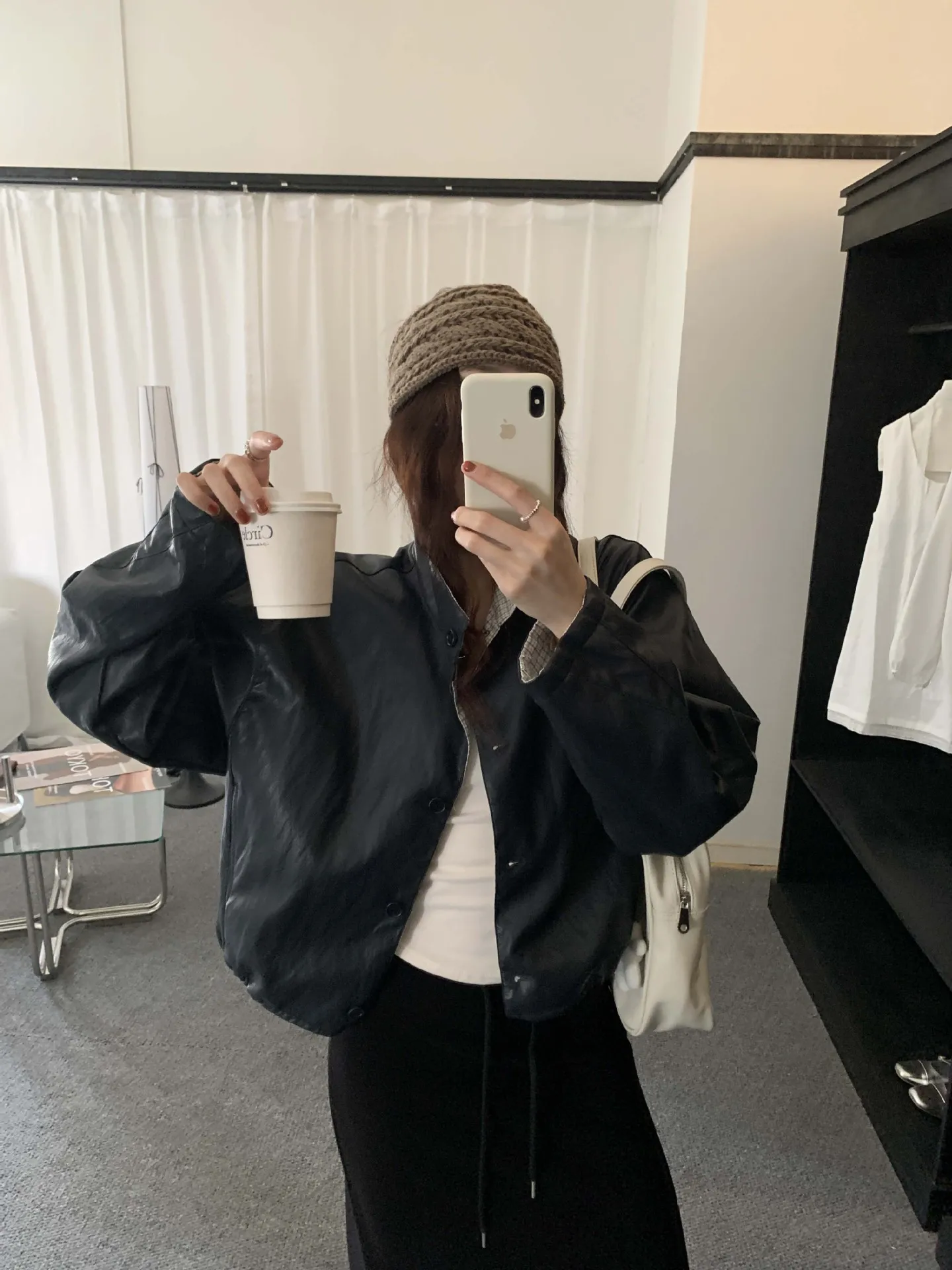 Fashion Trend Cropped Leather Jacket Women High Street Black Punk PU Coat Streetwear Thin Vintage Casual Leather Blazers