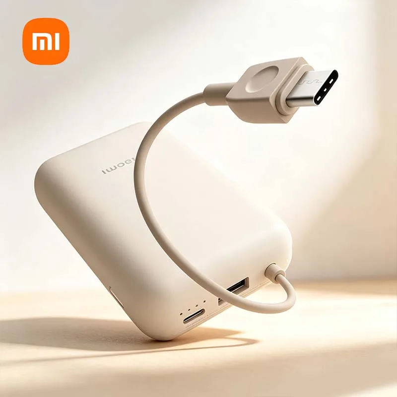 Xiaomi 10000mAh 22.5W Two-Way Fast Charging Power Bank with Built-in Type-C Cable Portable External Battery Pack for iPhone