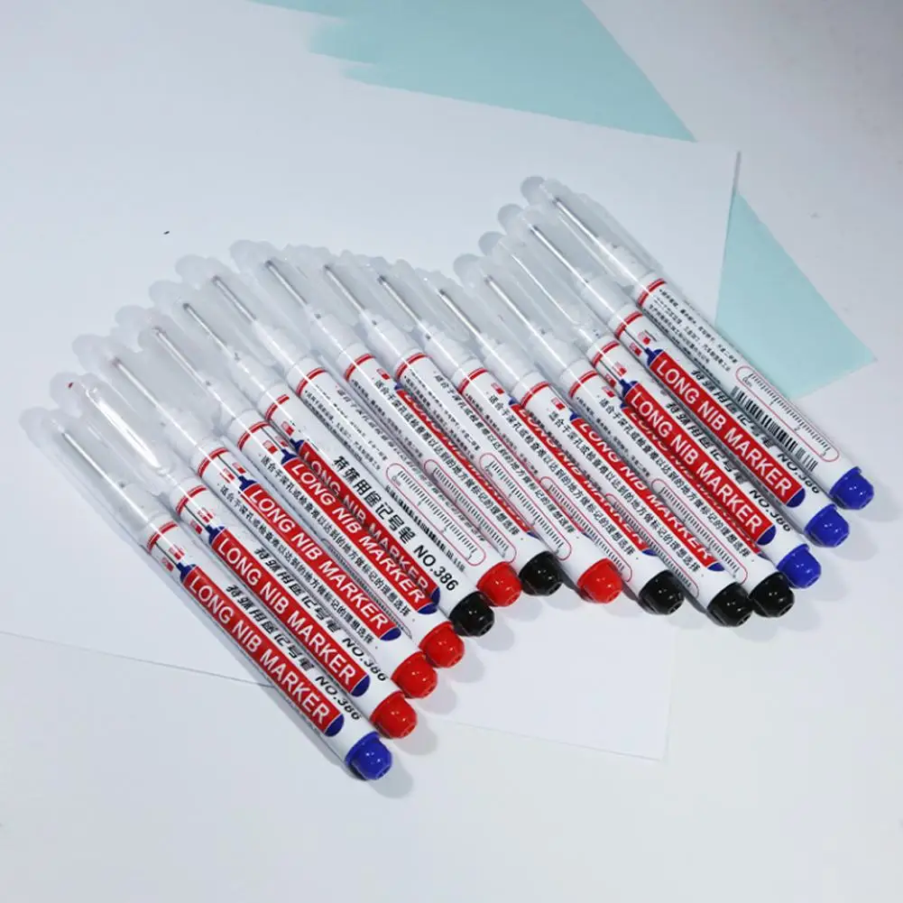 2cm Waterproof Long Head Markers Deep Hole Marker Pen For Metal Carpenter Red/Black/Blue/Green Ink Woodworking Tools