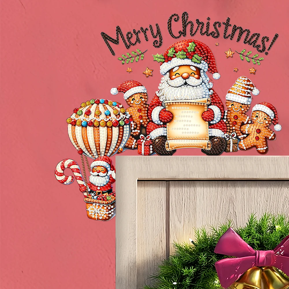 DIY عيد الميلاد الماس اللوحة الباب الزاوية المعلقات الماس الفنون مجموعة إطار الباب ديكور معلق باب خشبي الديكور للمنزل مكتب