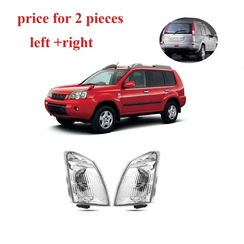 

Комплект из 2-х передних угловых фонарей (левый + правый) с лампами для Nissan X-Trail T30 2000-2007, боковой габаритный фонарь для переднего поворотника