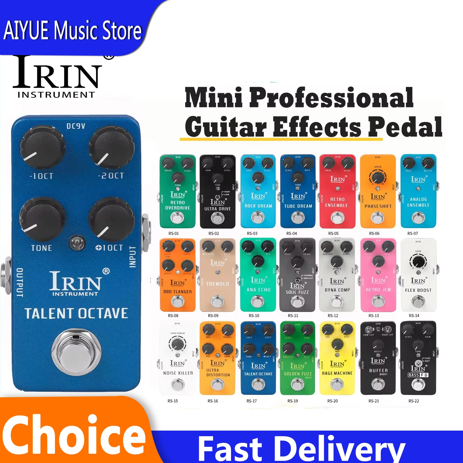 IRIN Electric Guitar Effect Pedal True Bypass Fuzz/Overdrive/Distortion/Ensemble/Flanger/Tremolo Effect Pedal Guitar Parts