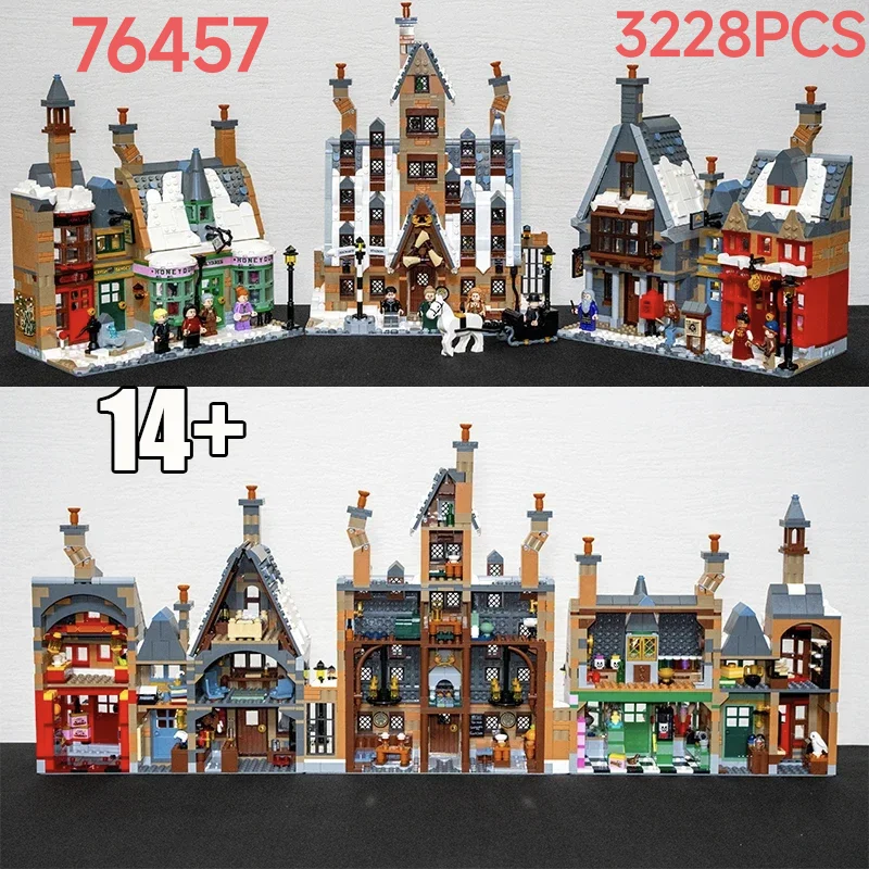 3228 pièces de briques de construction du village de Hogsmeade, jouet d'architecture compatible avec le set 76457, cadeaux d'anniversaire et de Noël pour adultes