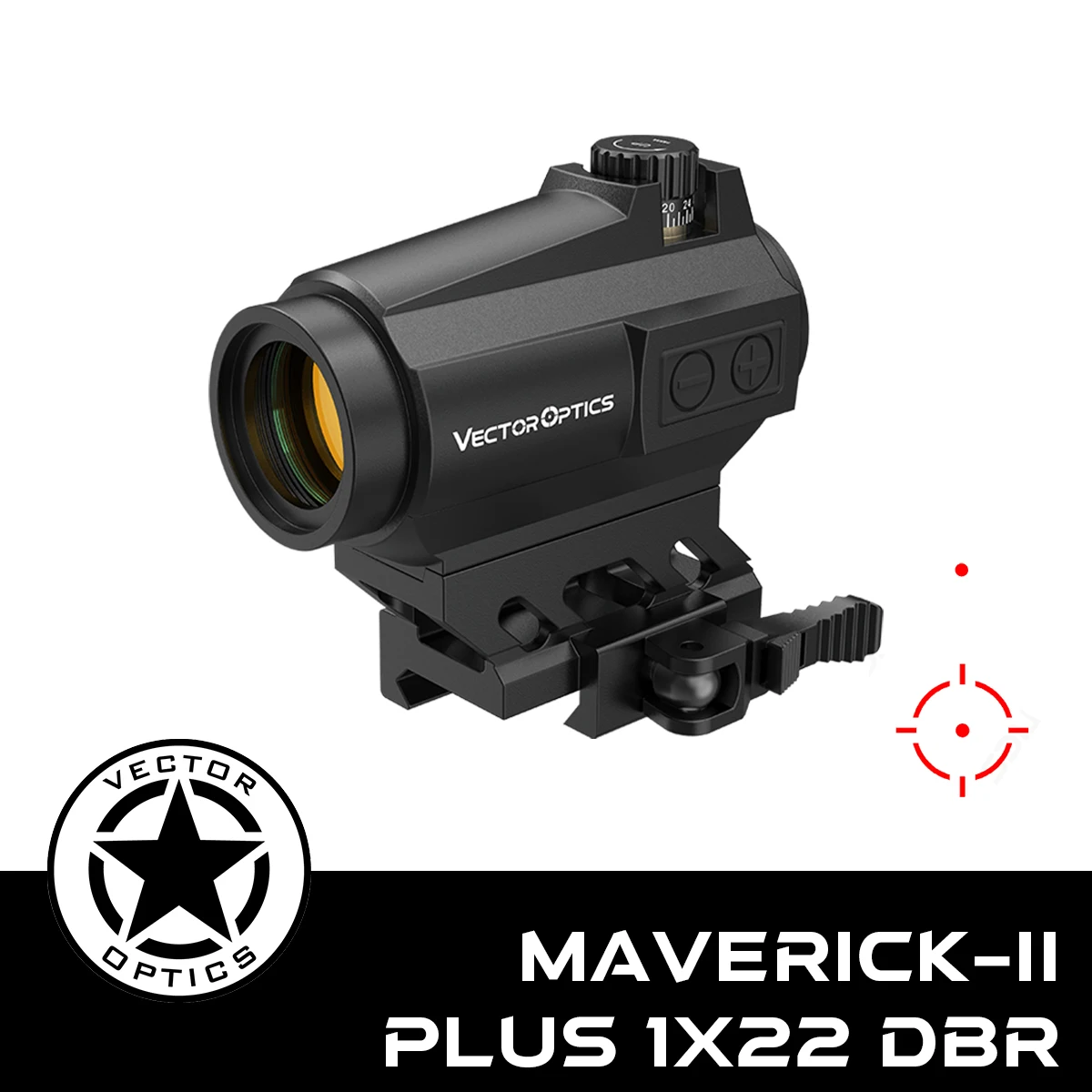 

Vector Optics Maverick-II Plus 1x22 DBR Double-Reticle Red Dot Sight 3MOA With with 9 Levels Intensity Fit AR 15 .223 .308 12GA