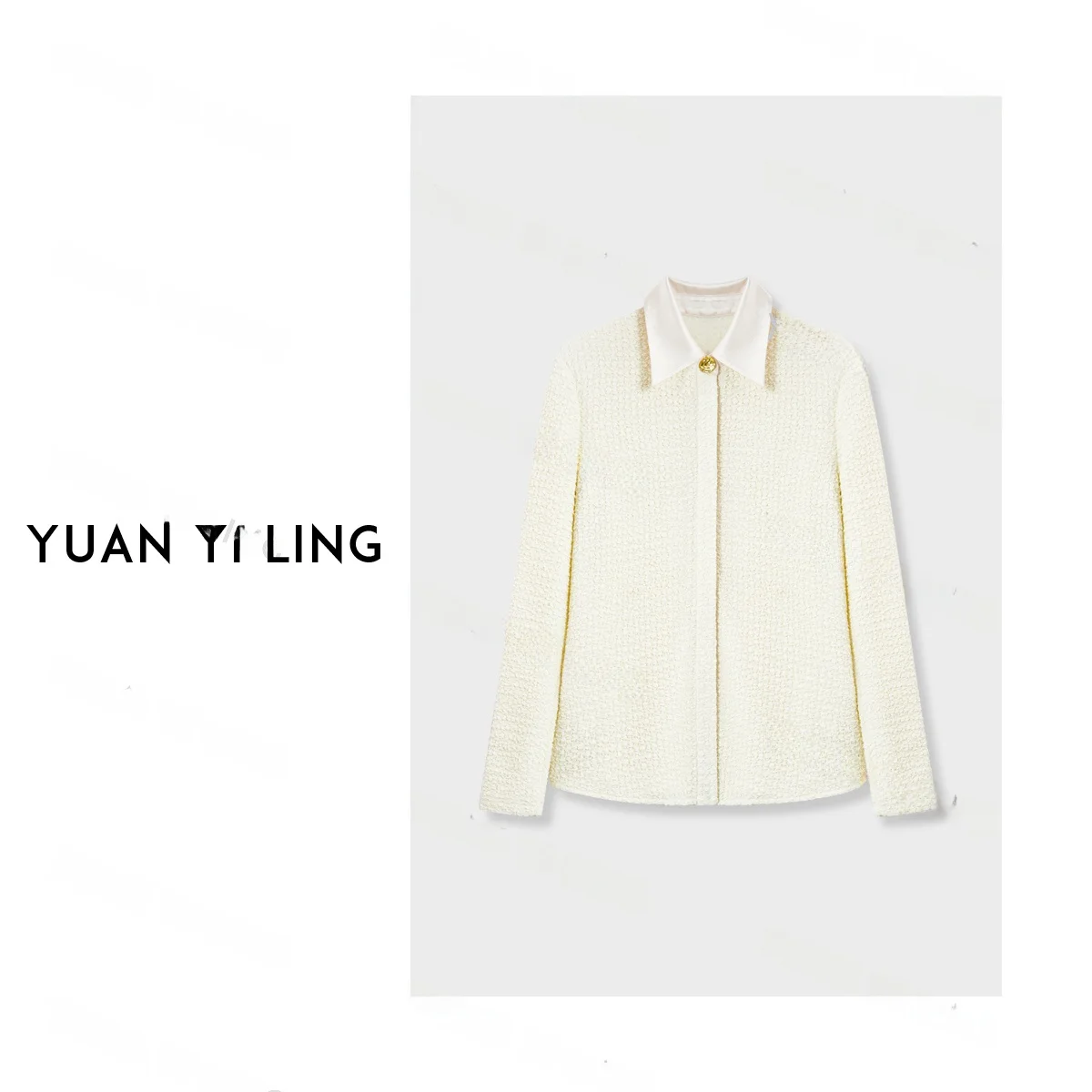 

Осенняя женская повседневная тонкая рубашка с длинным рукавом и отложным воротником из ацетата, модель LING ZE5S925