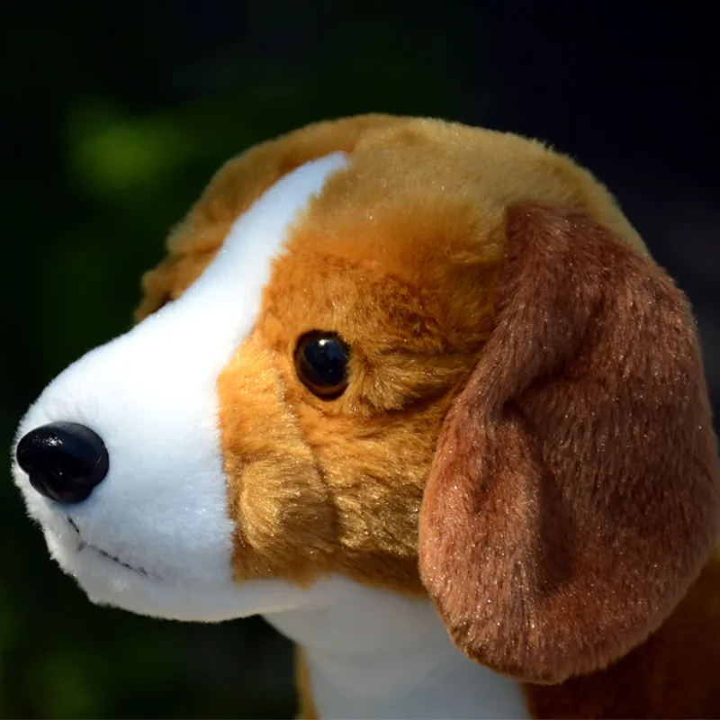 L32xH25cm Cute Beagle Plush Toy Realistic Dog Doll Rabbit-Hunting Dog Figurine PP Cotton Birthday Gift