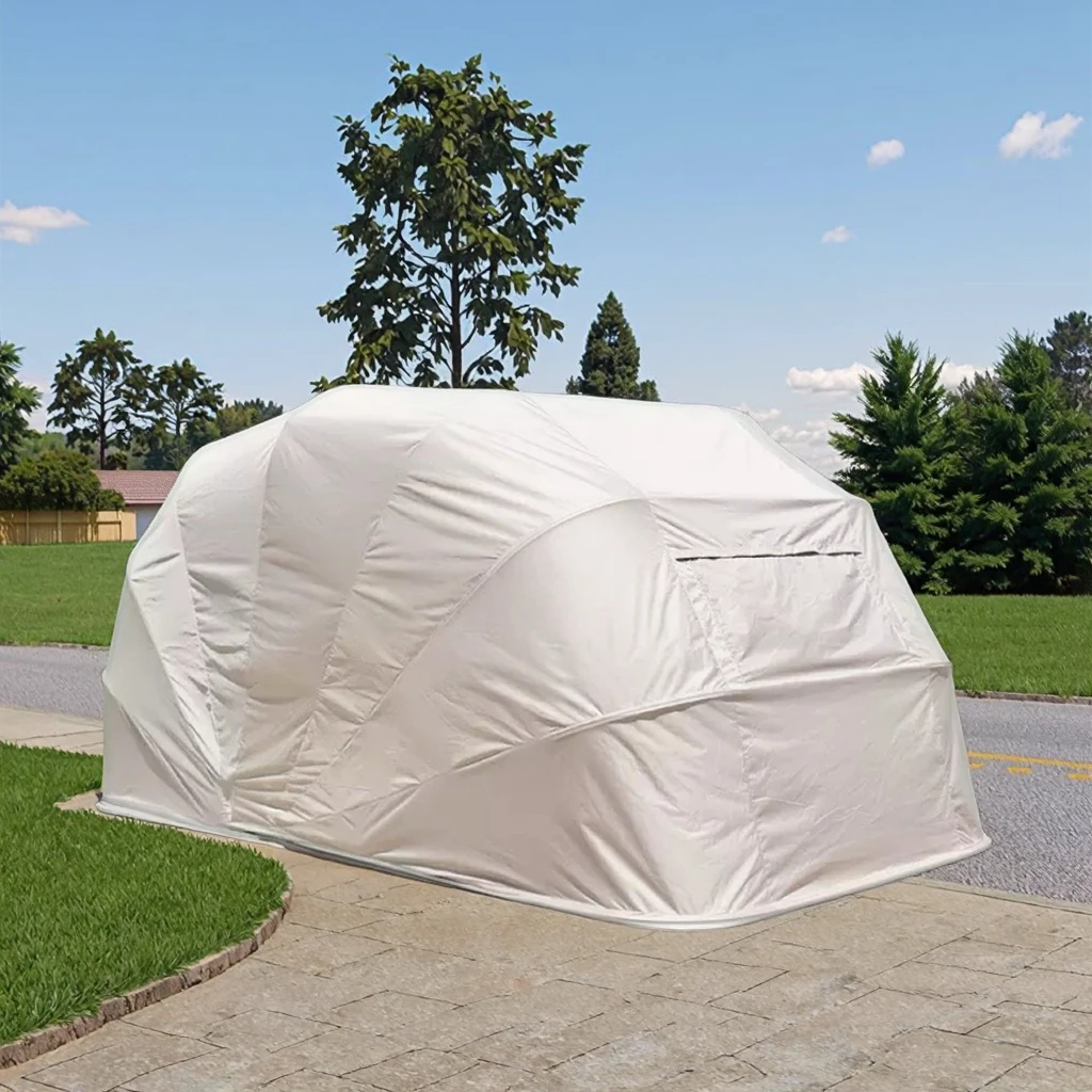 

Складной современный выдвижной водонепроницаемый навес для автомобиля с арочной крышей из оцинкованной стали, портативный, автоматический, с дистанционным управлением