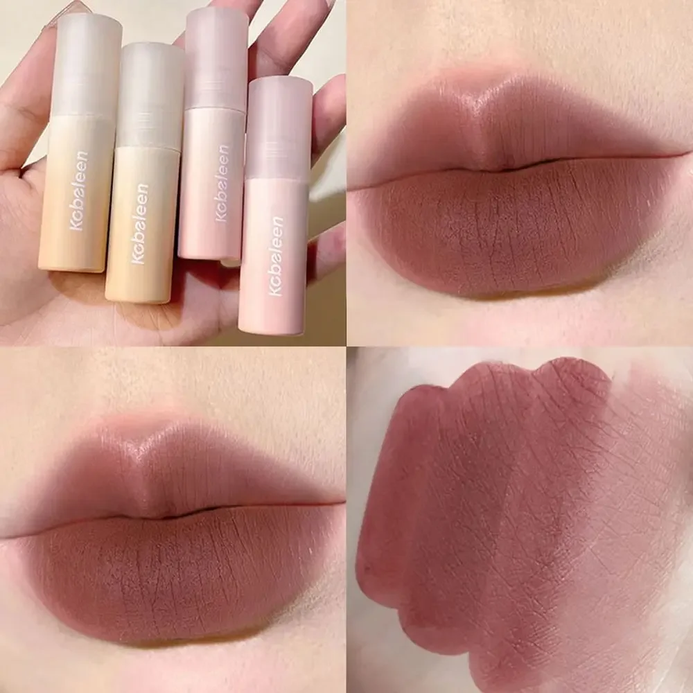 リッププランプマットリップグロス 7色展開 長持ちアイスクリームリップスティック 唇の弾力性を高め、保湿リップケア
