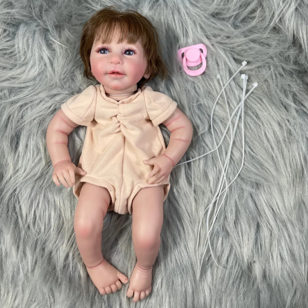 Lisa-Kit de Beurre Reborn en Vinyle, Déjà Peint, avec Greffe de Cheveux et Cils, Peau 3D, Veines Visibles, Parties de Beurre Reborn, 16 Pouces
