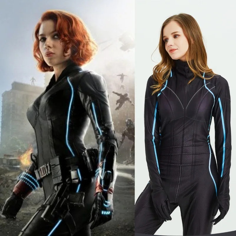 New Marvel Superhero Movie Black Widow Cosplay Costume Avengers Jumpsuit Black Widow Watch Costume Cosplay