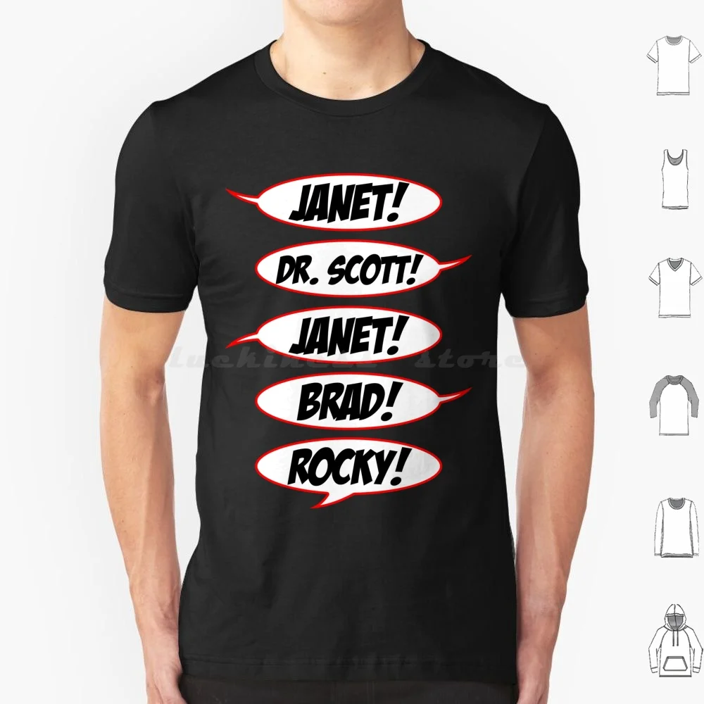 Janet! Dr. Scott! Janet! Brad! T Shirt 6xl Cotton Cool Tee Janet Weiss Dr Brad Majors Frank N Furter Riff Raff Magenta Eddie