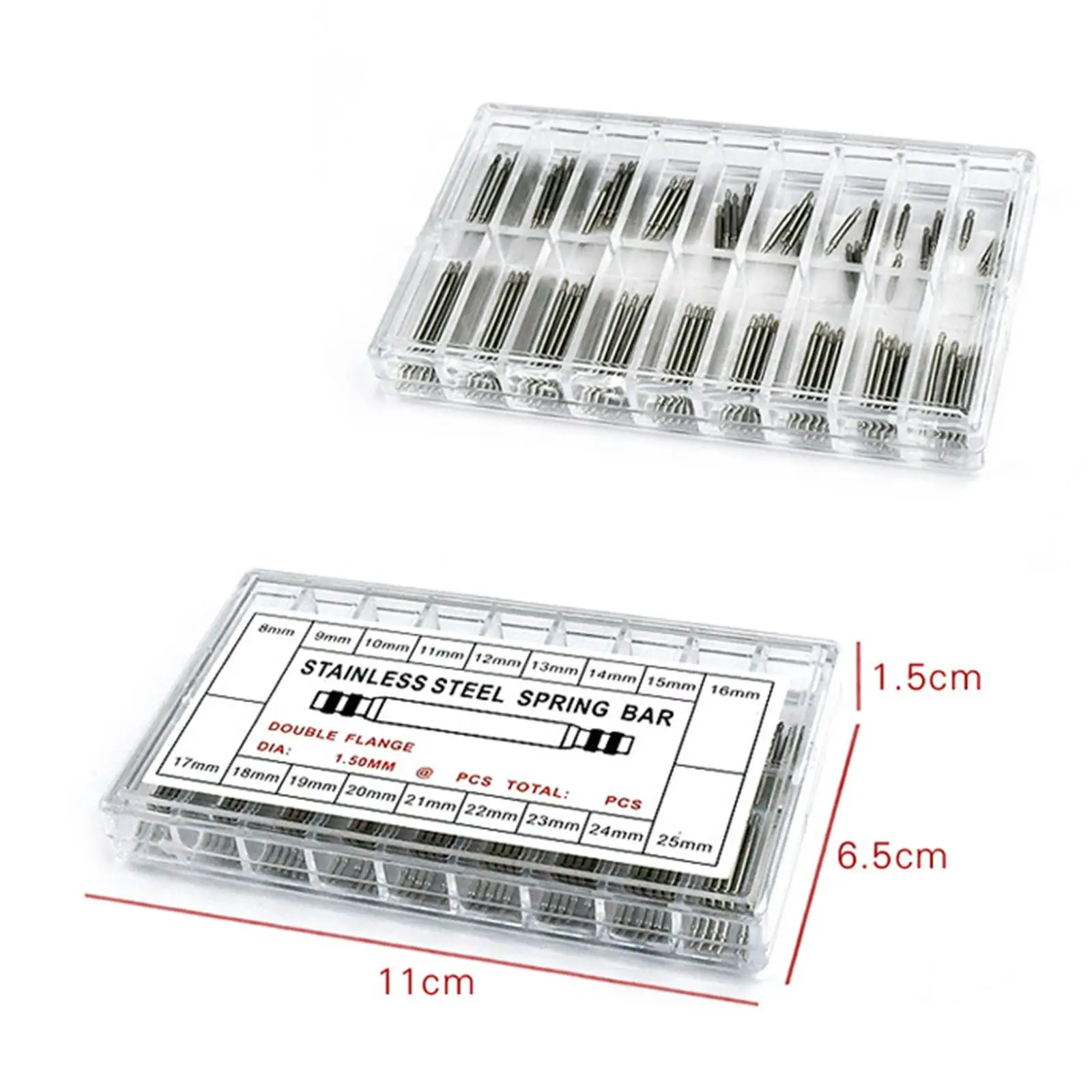 144x barras de mola 8-25mm kit de reparo de liberação substituição 18 tamanhos diferentes