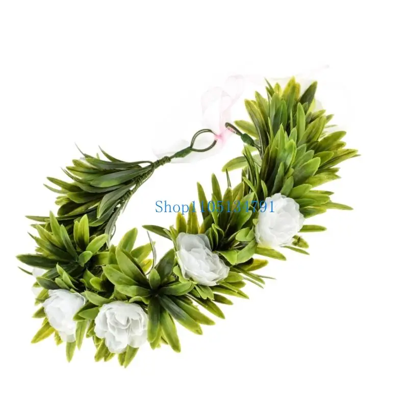 تيجان زهور من القماش بطول 98 كم بتصميم طبيعي مناسب لملحقات التصوير الفوتوغرافي #5