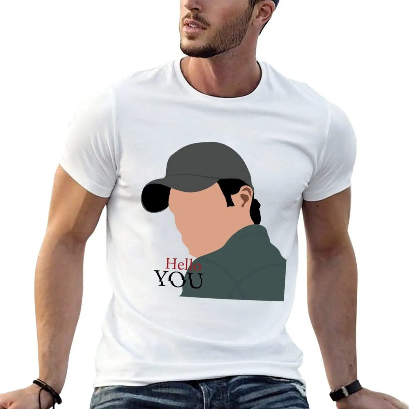 

Joe Goldberg-футболка YOU Hello You, мужские хлопковые мужские футболки, мужская футболка