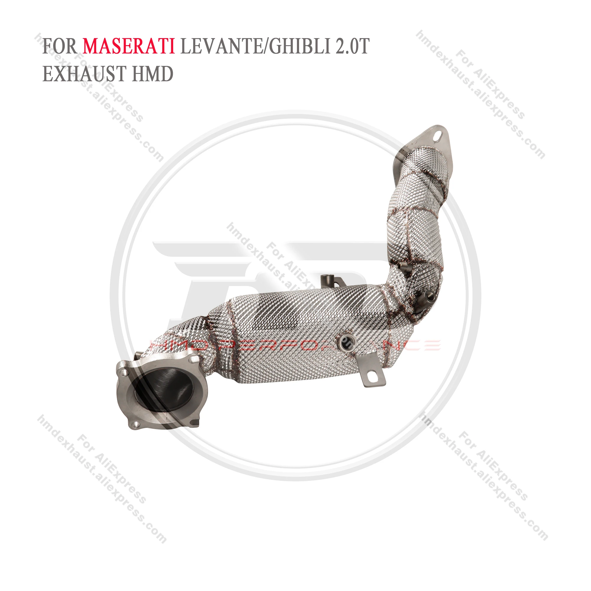 HMD Exhaust System High Flow Performance Downpipe for Maserati Levante Geberit 2.0T Quattroporte  With Heat Shiled