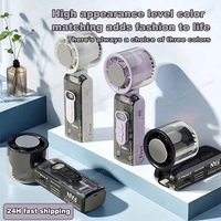 Portable Handheld Fan with LED Light 100 Speeds Foldable Personal Cooling Fan Rechargeable Folding Travel Fan for Camping Hiking
