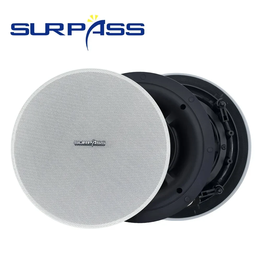 SURPASS 5Inch 25W Frameless Coaxial Home Theater Passive Ceiling Speakers-Flush Mount Acoustic Sound System Perfect Installation