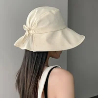 Women's Wide-brimmed Outdoor Sun Hat, Lightweight and Foldable with A Bow, Suitable for Beach Vacations and Outdoor Travel - Image 2