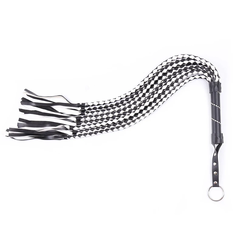 74cm Diamond Inlay Handle Leather Weave Horse Whip Riding Crop Flogger Paddle Slapper Horse Training Dressage Whips