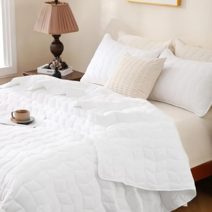 

Quilt Set Queen Size - Bedspread Oversized Lightweight Soft Quilted Bed Spread Coverlets Breathable Quilts Bedding Set for All
