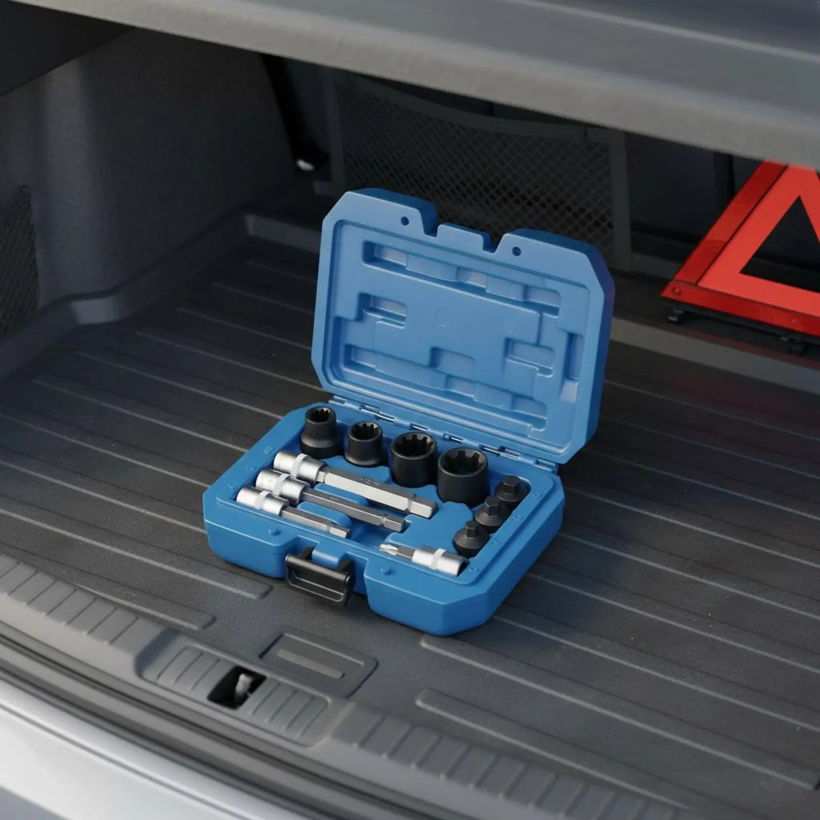 

17 Pieces Hex Groove Socket Set Marked Sizes Brake Pad Screw Remover Brake Caliper Tool Set High Precision Fit for Garage