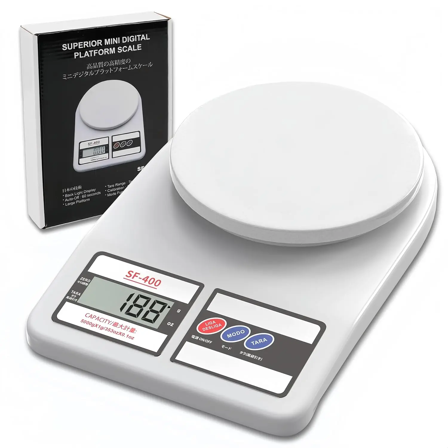 

10kg Stainless Steel Kitchen Scale with Tare Function, Ideal for Cooking and Baking