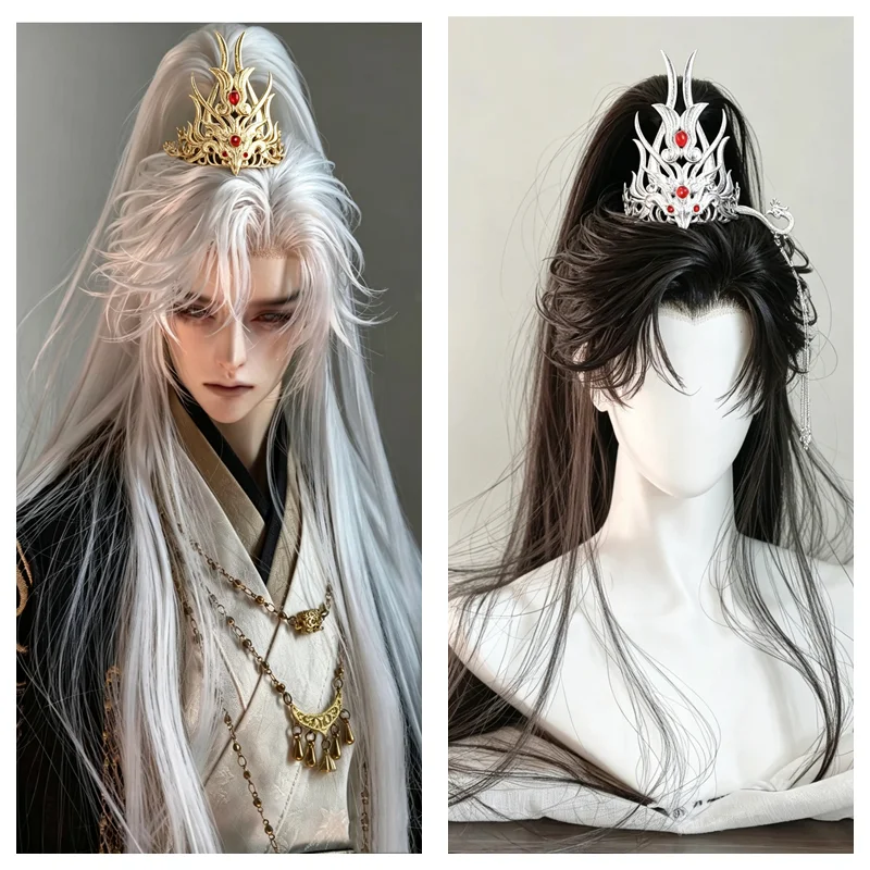 Fashion Chinese Style Hair Fork Crown Cosplay Hair Jewelry Chinese Hair Crown Mens Hanfu Hair Stick Hairpin Hair Accessories