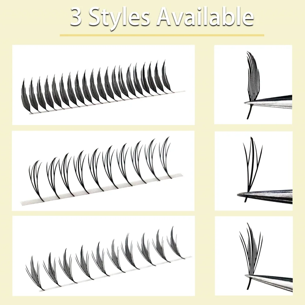 MIOFIA برج العلوي ريشة شكل رمش تمديد هزلية الطبيعية خفيفة الوزن الرموش الصناعية قبل الصنع المشجعين جلدة لأداة ماكياج