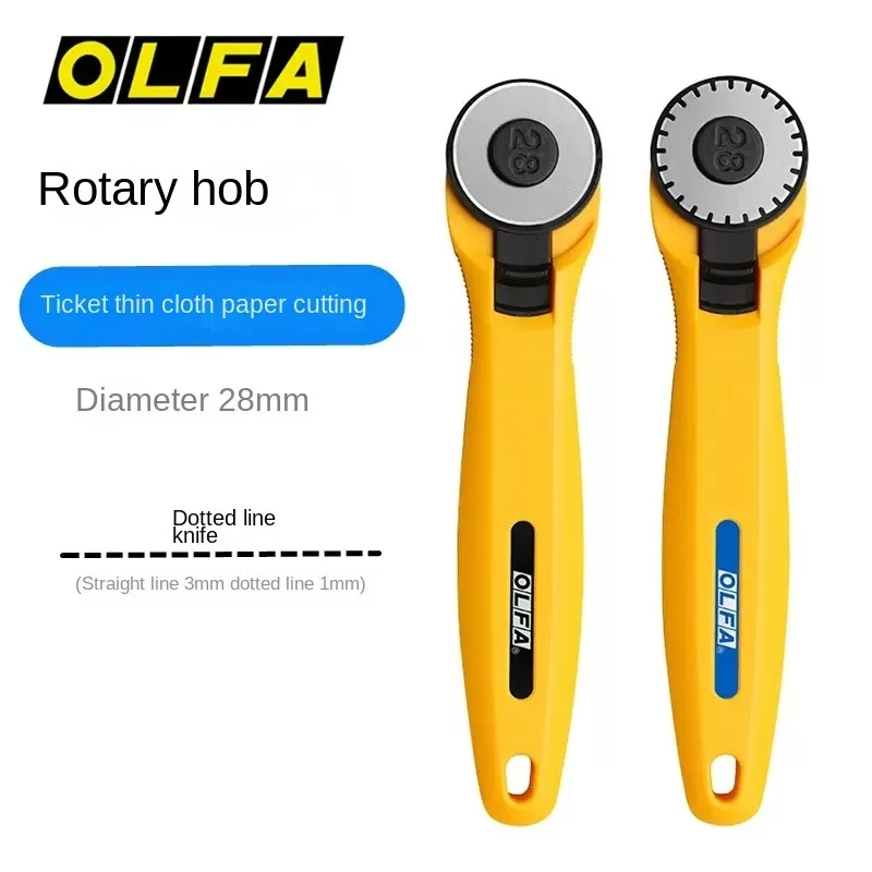 Japanese Sword Olfa PRC-3/C 28mm Art Roller Blade Dashed RPC Coupon Practical Linen Mat Cutting Knife Rotary Cutter