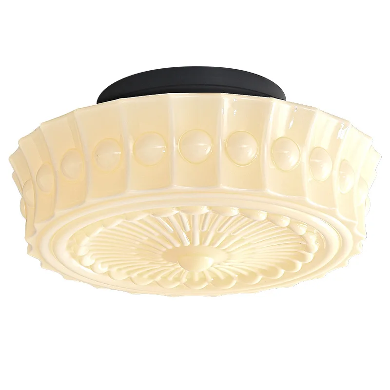 

America Glass Ceiling Lamp with E27 Light Bulb Surface Mounted Downlight for Bedroom Living Room