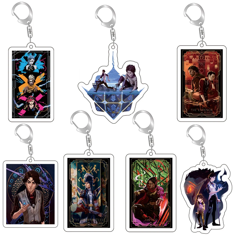 Classic Hot Game Characters Vi Jinx Caitlyn·Kiramman Acrylic Keychain Creative Key Holder Jewelry Pendant Friends Party Fan Gift