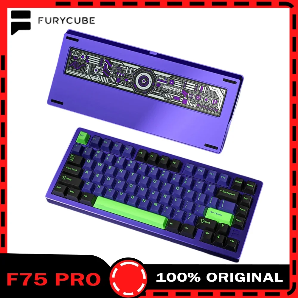 Furycube F75 Pro Mechanical Keyboard Tri Mode Aluminum Alloy Rgb Hot Swap Customization Gamer Keyboard For Pc Accessory Gifts