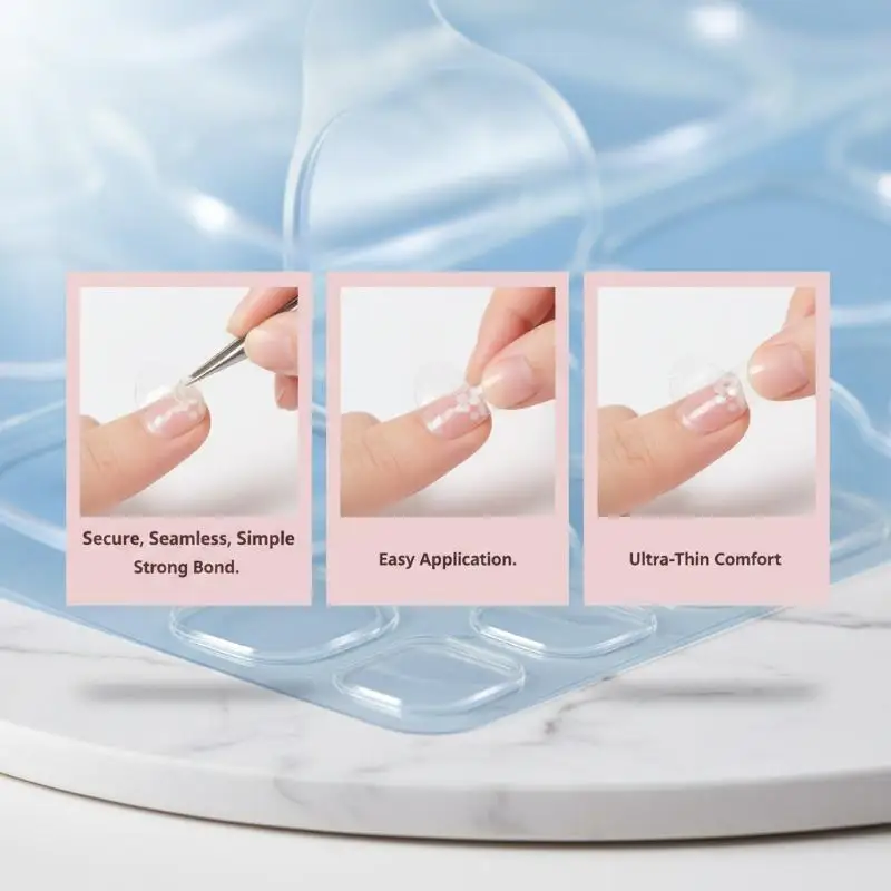 Double Side Nail Jelly Glue Transparent False Nail Art Adhesive Tape Glue Stickers DIY Reusable Manicure Nails Accessories