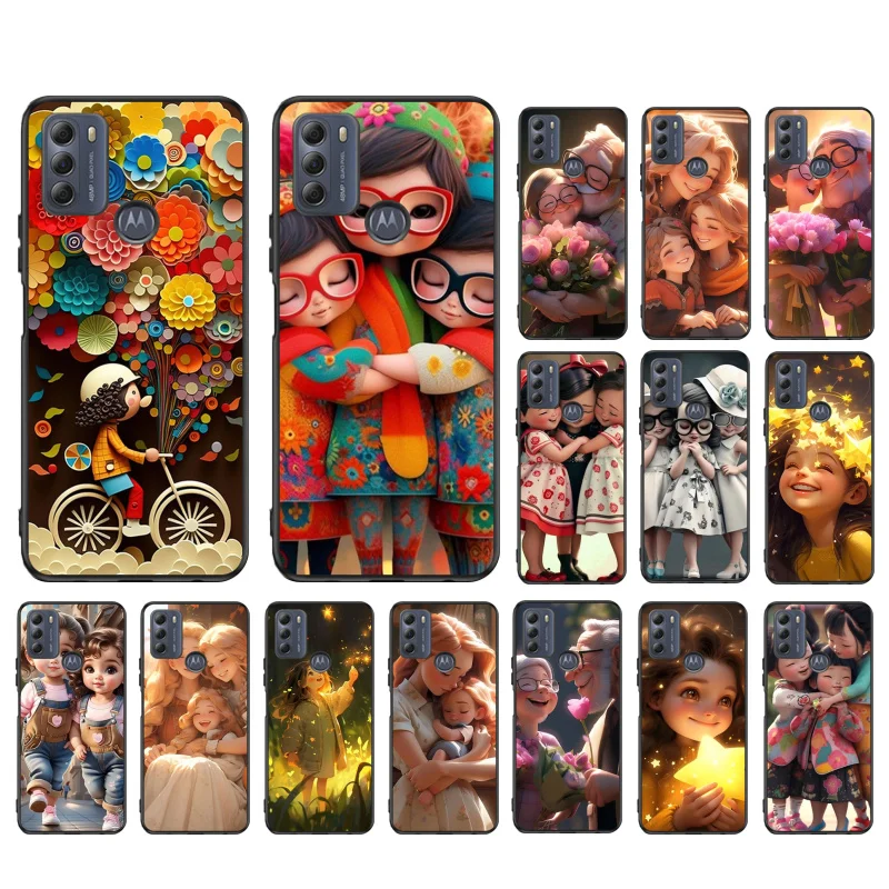 Mom Girl Sister Couple Phone Case For Moto G10 G20 G30 G100 G Power G13 G23 G31 G32 G50 G60 E22 E20 E30 E40 E32 Edge20Lite GPure