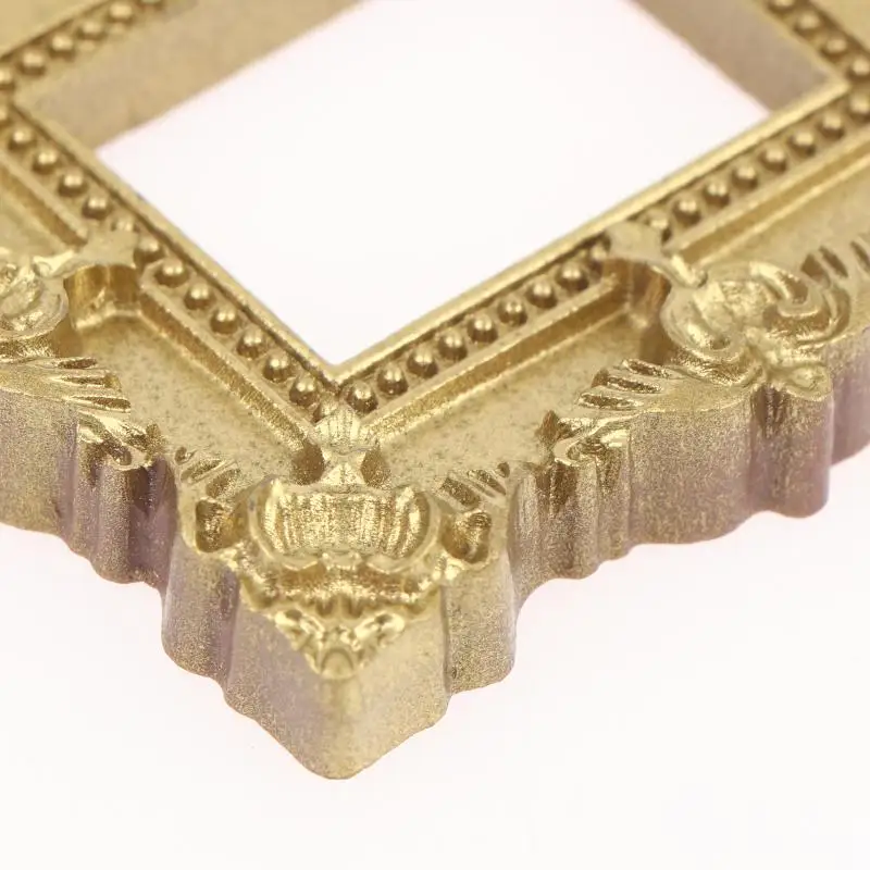 5 Stück Miniatur-Bilderrahmen Deko-Zubehör Kleine Goldene Harzrahmen Mini-Haus-Dekoration Foto-Requisiten Vintage-Charme-Rahmen – Detail 9