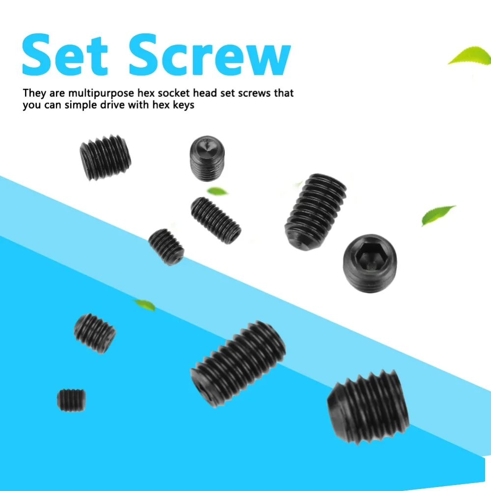 

M3 M4 M5 M6 M8 Grub Set Screws DIN916 Standard Assortment Kit Set Screw Assortment Kit With Box Hex Head Screw Assortmen