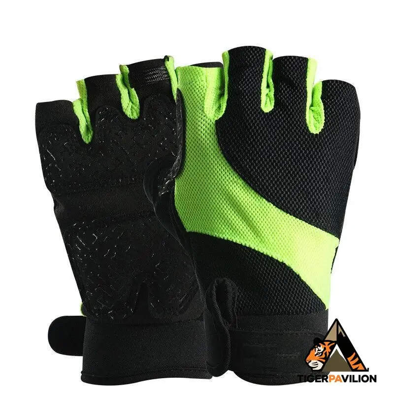 Luvas de fitness, meio dedo, luvas esportivas antiderrapantes e resistentes ao desgaste masculinas e femininas