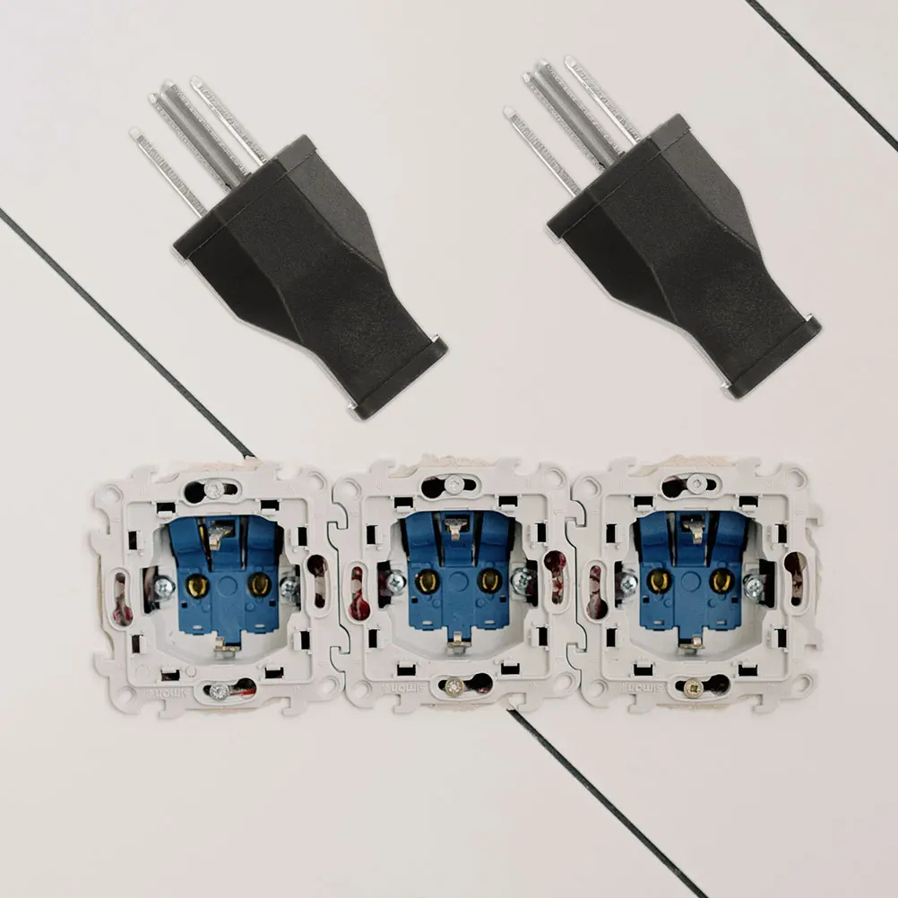 

3 Pcs Plug 15A 125V Extension Cord Ends Straight Blade Angle Prong Abs Grounding Electric Plugs Replacement