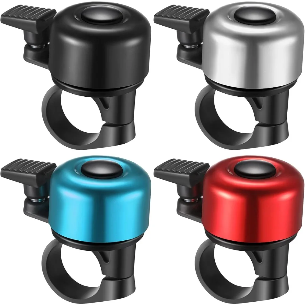 

4 Pack Aluminum Bike Bells Loud Crisp Sound for Mountain Road Bikes Handlebar with Screwdriver for Adults