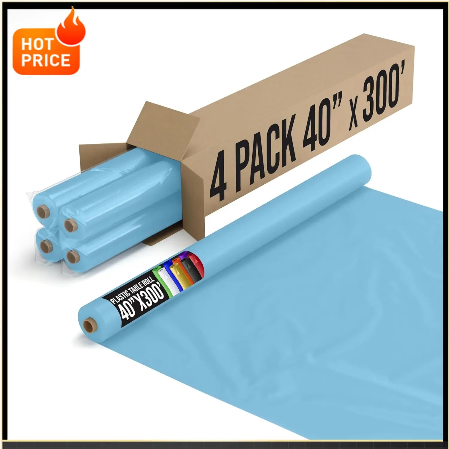 

Бестселлер: Изысканный рулон пластиковой скатерти Aqua, 4 штуки, 40 дюймов x 300 футов, рулон пластиковой скатерти-пленки - Премиум качество, толщина 0,5 м