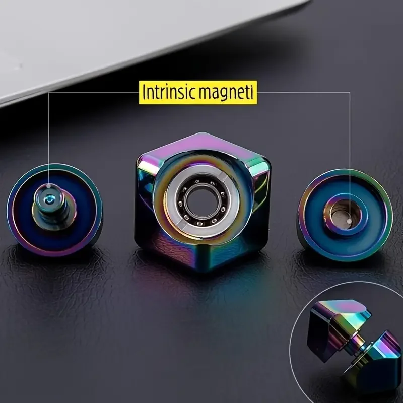 Giroscopio rotante con punta delle dita in cubo di metallo Fidget antistress Giocattoli per adulti Ufficio Casa Viaggio Spinner portatile Giocattoli Regali di Natale