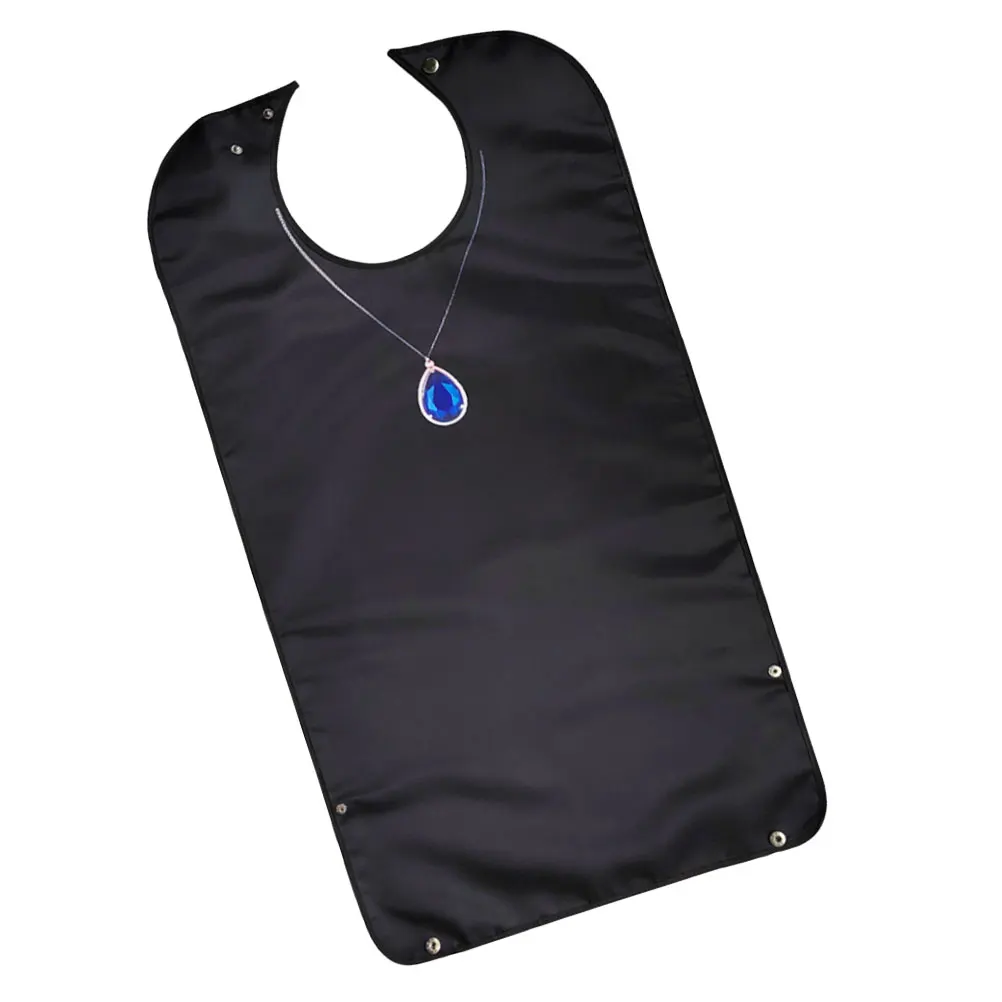 

1pcs Waterproof Bibs Reusable Polyester Adult Washable Black Elderly Dinner Folding Accessory Household Wear Resistant Clothes