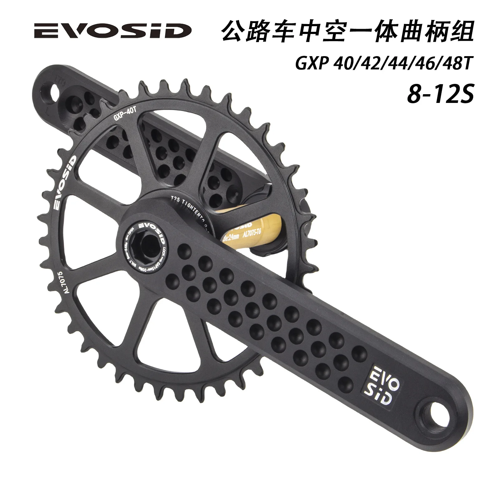 

EVOSID Ultralight Road Bike Crank Chainwheel 165MM 170MM 175MM Gravel Folding Bicycle Crankset Chainring 8/9/10/11/12Speed 12V