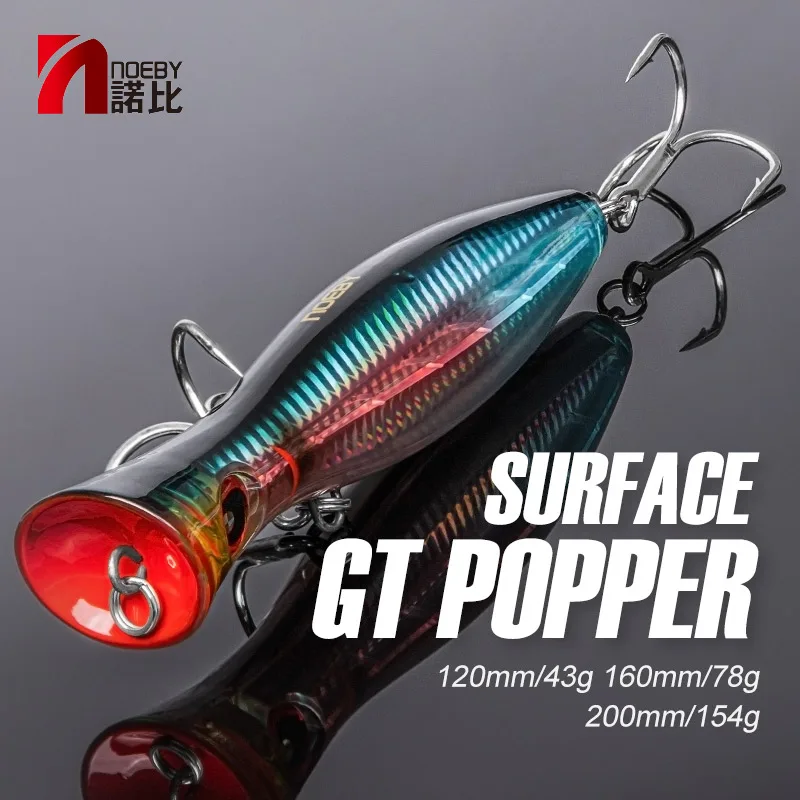 Noeby Popper Fishing Lure 120mm 43g 160mm 78g 200mm 154g Topwater Wobblers Saltwater Artificial Hard Bait for GT Fishing Tackle