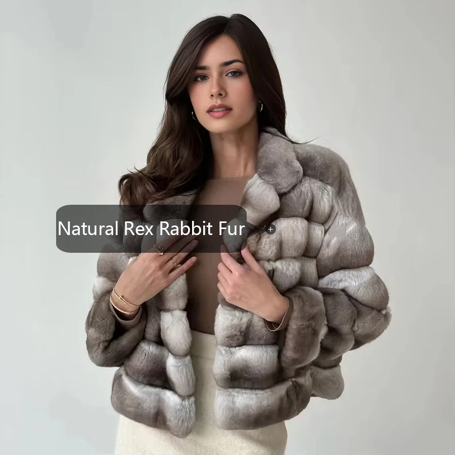 Winter Fur Jackets Women Natural Rabbit Fur Short Coat Hot Selling New Real Fur Clothes For Women