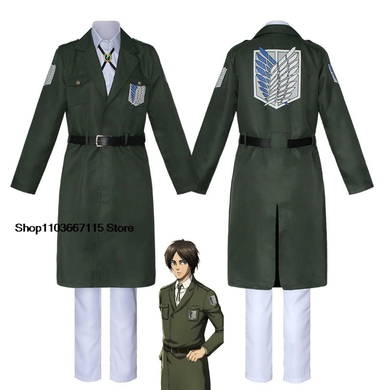 Attack on Titan Eren Levi Cosplay Costume Women Men Shingeki No Kyojin Scouting Legion Soldier Jacket Coat Windbreaker Uniform