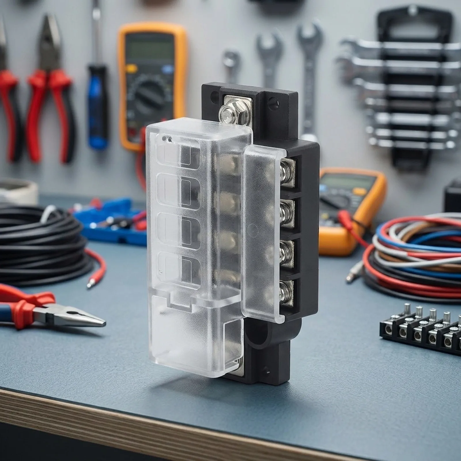 For 12V And 24V Fuses 4 Gang Fuse Box For Circuit Protection Compact Fuse Box Built For Automotive Marine Applications